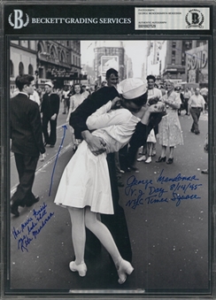 George & Rita Mendonsa Signed & Inscribed V-J Day Kiss Photo (Beckett)